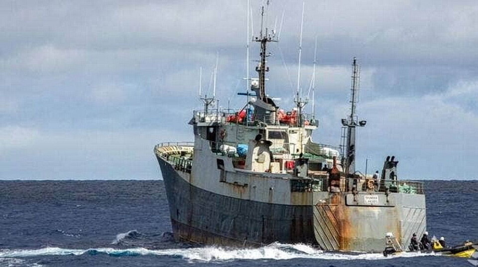 «Thunder» ble forfulgt av Sea Shepherd i 110 dager. «Thunder» ble forfulgt av Sea Shepherd i 110 dager.