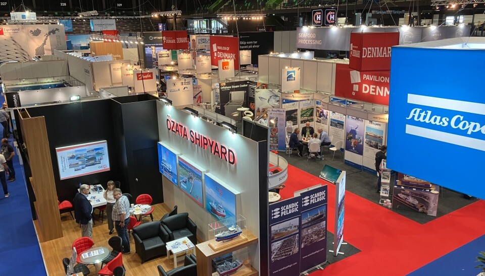 FÆRRE BESØKENDE: Årets Nor-Fishing-messe i Trondheim tiltrakk seg over 500 utstillere fra mange land. Antall fysiske besøkende falt derimot sterkt. – Flere grunner til det, sier presseansvarlig Erik Hempel til Kystmagasinet.