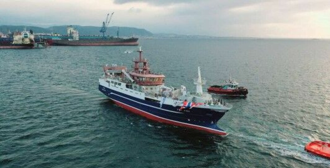 TYRKIA: Nye MS «Vea» ble i helga sjøsatt fra verftet Özata Shipyard.