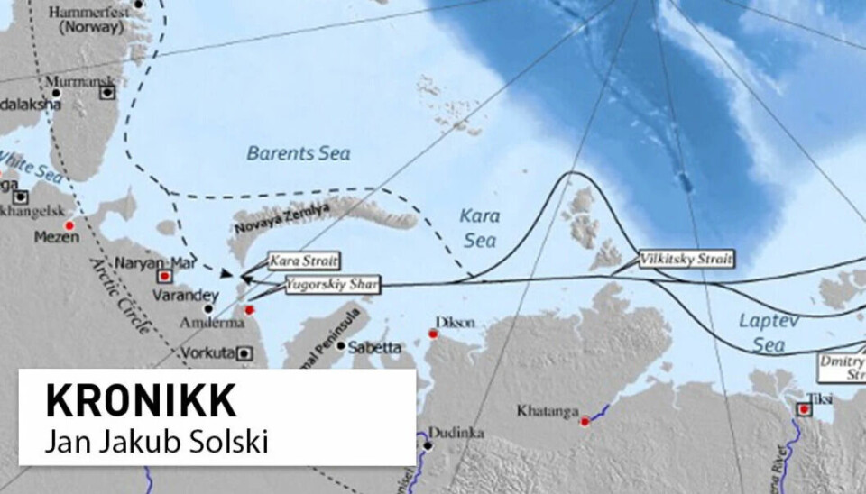 KAN STENGE: Det nye russiske lovforslaget vil på kort sikt effektivt forby utenlandske marinefartøy og andre statseide skip å benytte sjøruten, men kan også sette presedens for det fremtidige navigasjonsregimet for hele Nordøstpassasjen, skriver Solski i denne kronikken.