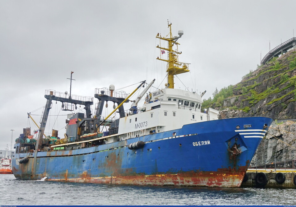 RUSSISK TRÅLER: Den russiske tråleren 'Obeliai' i havn i Kirkenes. RUSSISK TRÅLER: Den russiske tråleren 'Obeliai' i havn i Kirkenes.