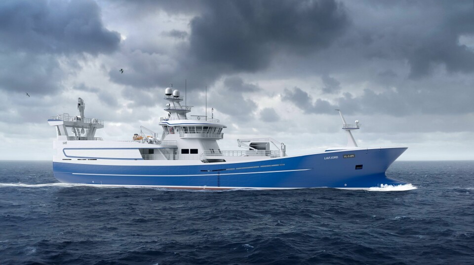 SALT SHIP DESIGN: Liafjell er designet av Salt Ship Design og blir første norske fiskefartøy utstyrt med foiler.