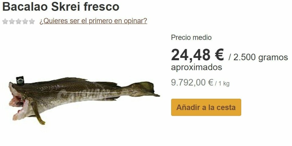 RIMELIGERE: Den spanske kjeden Alcampo konkurrerer prismessig med norske tilbud på skrei.