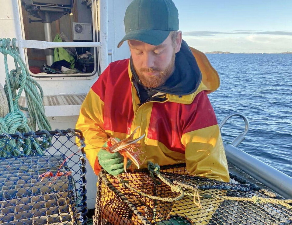 Med ex.Nordvalen var de to ombord og fisket med 2500 krepseteiner. Hver dag snudde de 500 til 1000 teiner.