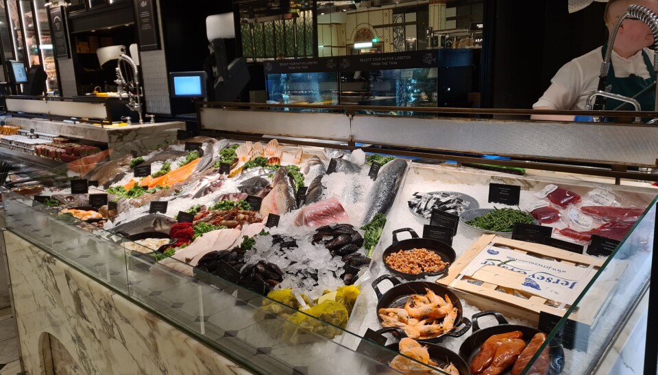 HARRODS: Det fasjonable kjøpesentret har skalert ned fiskedisken etter pandemien.