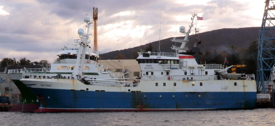 RUSSISK LINEBÅT: «Antias» fikk i september i fjor avvist en 157 tonn fisk i grensekontrollen. RUSSISK LINEBÅT: «Antias» fikk i september i fjor avvist en 157 tonn fisk i grensekontrollen.