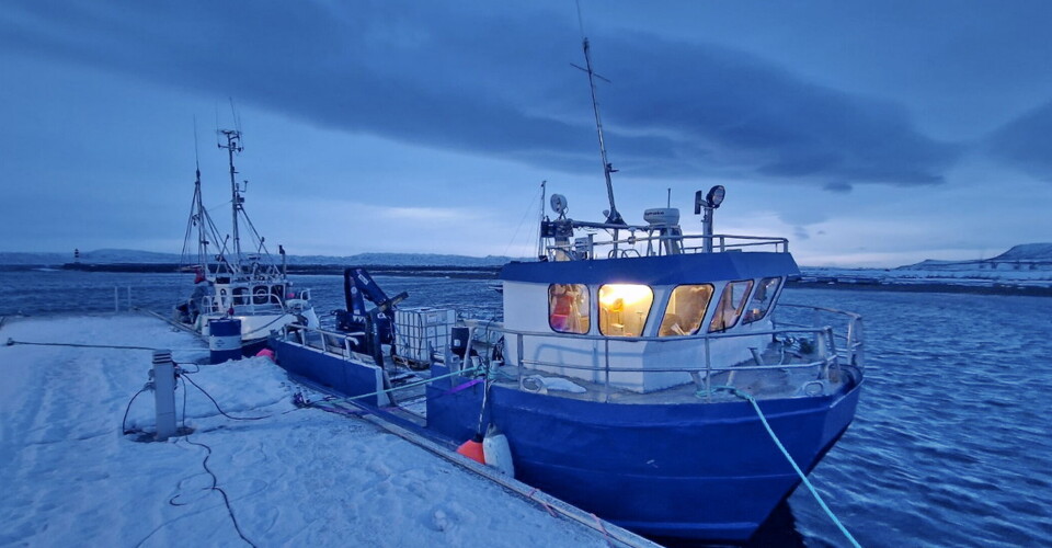 SEILTE FRA HUSTADVIKA: Her er 'Polarstjerna' etter at katamaranen ble seilt hjem fra Hustadvia.