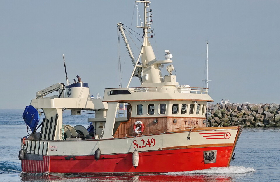 RØDT SKROG: Slik ser 'Trygg' nå ut etter fem år med dansk flagg.