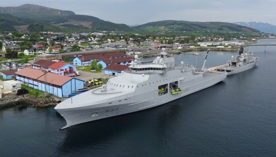 KYSTVAKTEN: Kystvaktens nye fartøy KV Jan Mayen ved kai på Sortland.