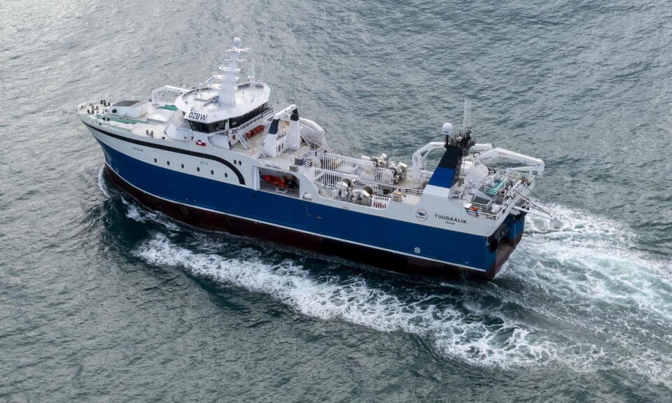 REKER OG BLÅKVEITE: Den viktigste fangsten for den 62 meter lange tråleren er reker og blåkveite.