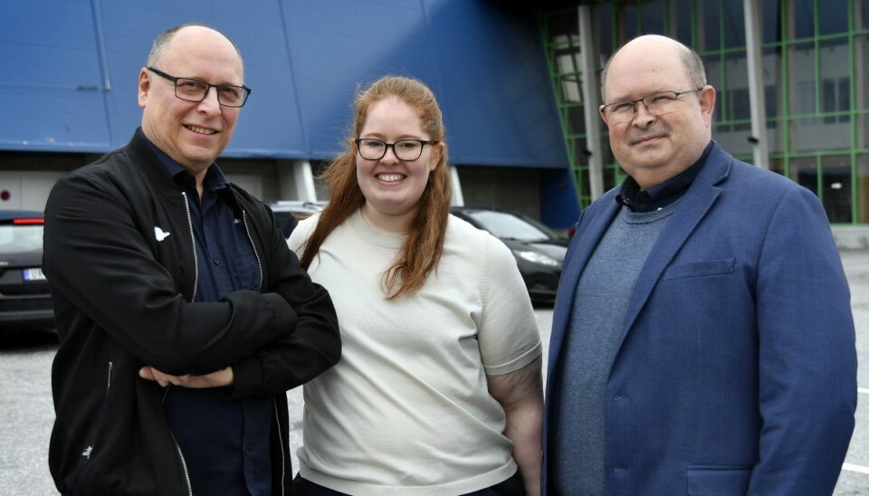 STOR PÅGANG: F.v. Geir Østensen, Tine Von Lowensprung og John Breivik i BlueFish-teamet merker stor pågang fra utlandet til årets messe. STOR PÅGANG: F.v. Geir Østensen, Tine Von Lowensprung og John Breivik i BlueFish-teamet merker stor pågang fra utlandet til årets messe.