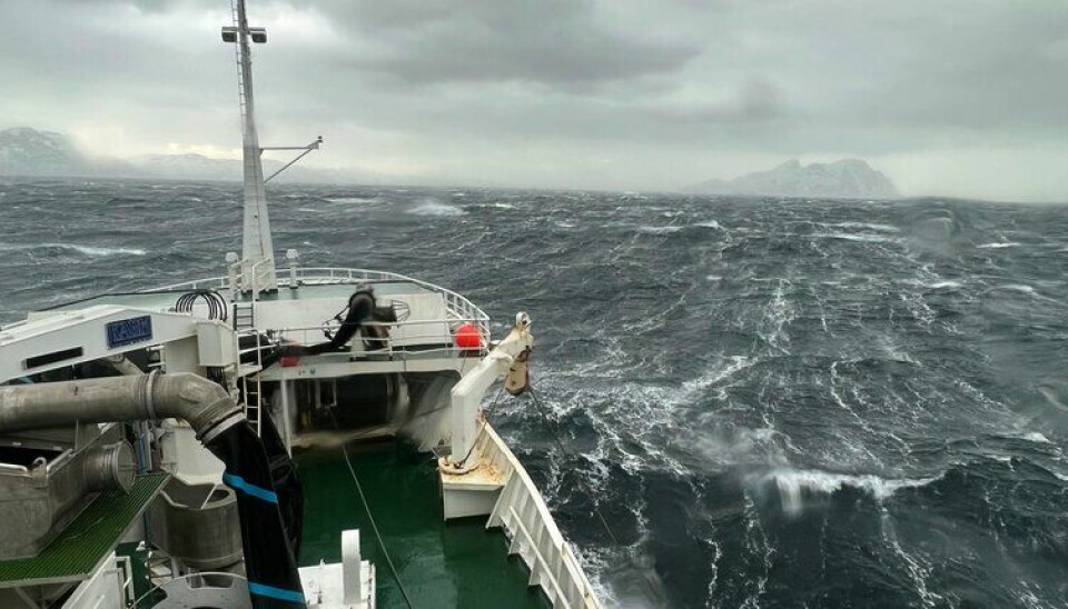 DÅRLIG VÆR: – Båtene har jaktet makrell i tre ulike områder, i Norskehavet for hoveddel av flåten, i UK-sonen for noen og på kysten for de minste båtene, melder Sildesalgslaget.