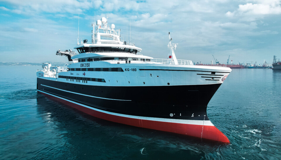 STORTRÅLER: – «Gadus» er den andre tråleren som Tersan Shipyard har levert for eiere fra Færøyene i løpet av de siste tre månedene, opplyser Tersan Shipyard. Søndag ble hun døpt i hjemmehavnen på Færøyene.