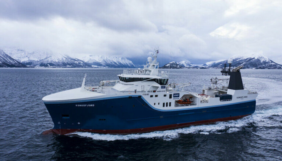 TOPP MODERNE: «Kongsfjord» er den nyeste tråleren til Finnmark Havfiske AS og ble overlevert i januar 2020 og er også utstyrt med et system for levendelagring av fisk.