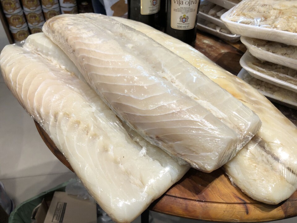 Klippfiskloins fra torsk på marked i Brasil.