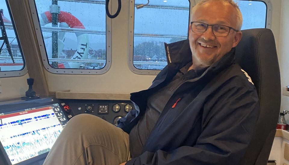 FORNØYD: En tydelig fornøyd skipper og reder, Andre Steffensen, fra Myre.