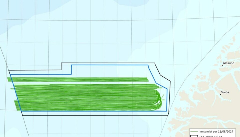I den pågående undersøkelsen er omlag 3/4 av undersøkelsen i mål. Den er beregnet slutt i september.