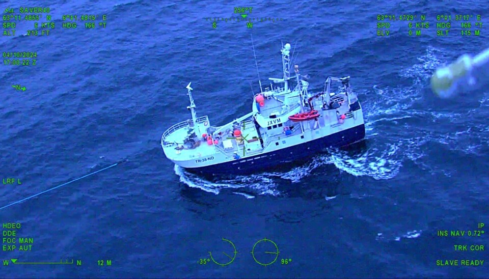 FISKEFARTØY: Det oppstod røykutvikling om bord i et fiskefartøyet Bakkeværing, vest av Kristiansund.