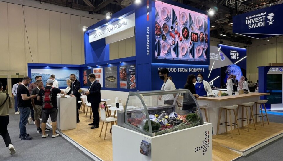 Illustrasjonsbilde fra Norges Sjømatråd sin fellesstand på Asia Seafood Expo i Singapore tidlig i høst.