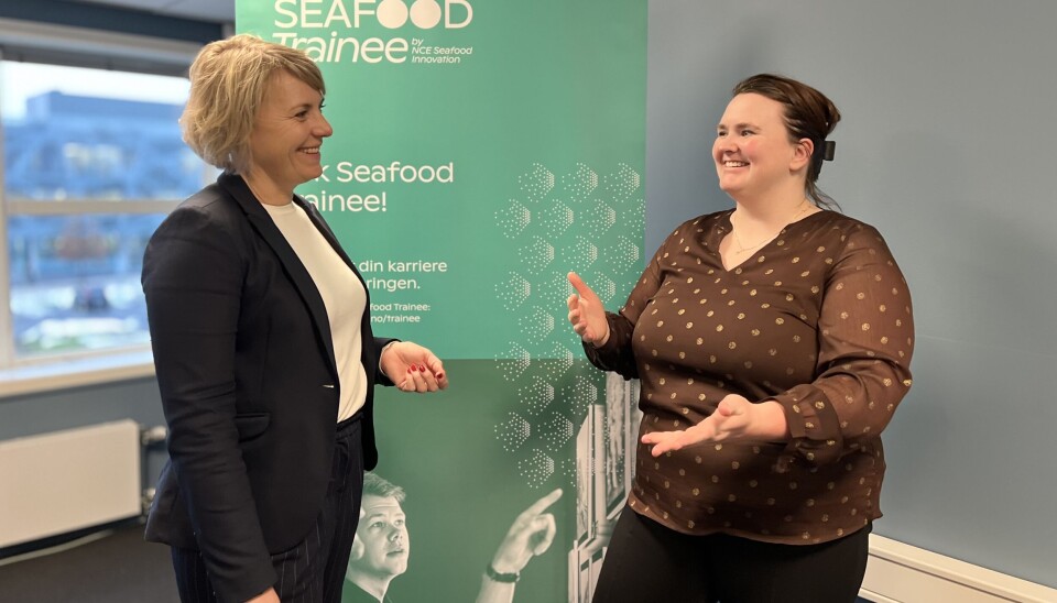 Trude Jansen Hagland, daglig leder av NCE Seafood Innovation og Lena Bekken, Programansvarlig Seafood Trainee.