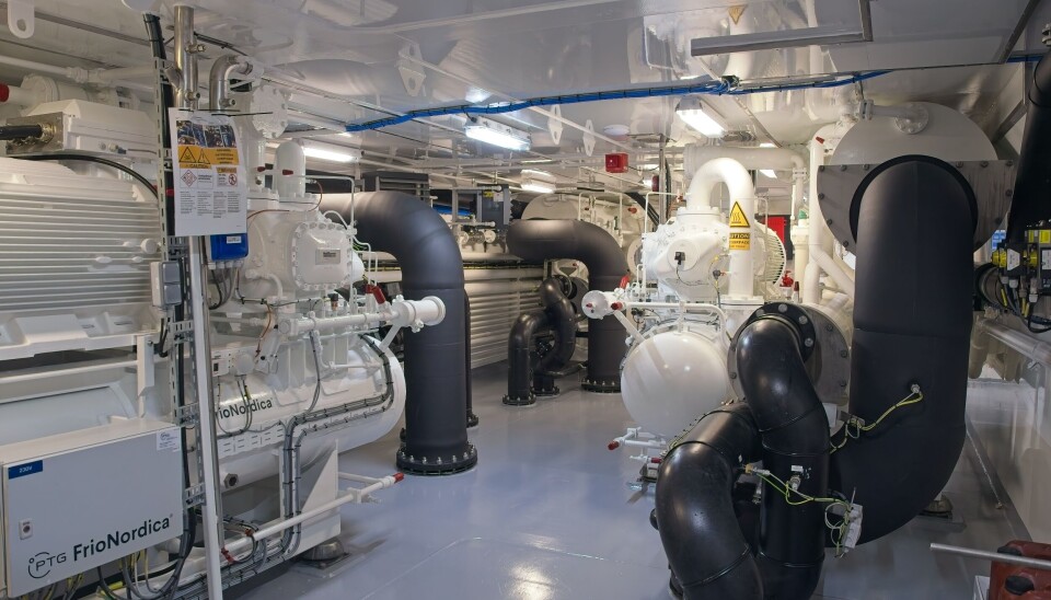 Glimt fra en av de mange tekniske installasjonene om bord.