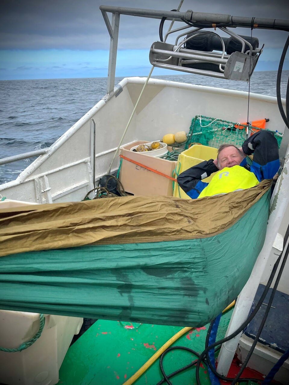 «Avslapning på landtur om bord i sjarken Nova».