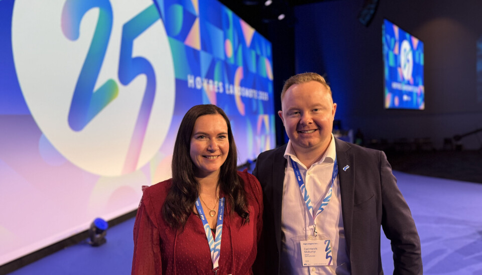 Sylkesleder og stortingskandidat Monica Molvær og 2. kandidat for Møre og Romsdal Høyre, Carl-Henrik Moltumyr.