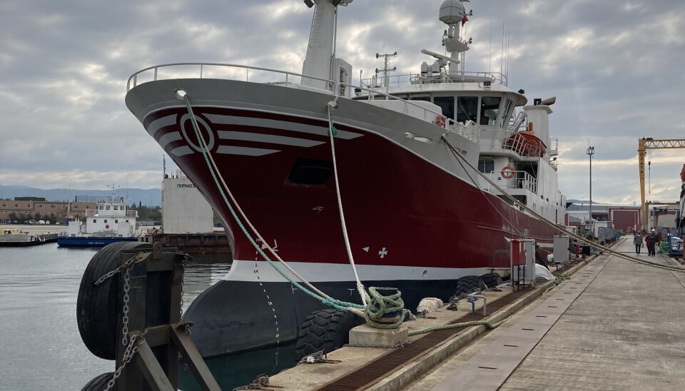 «Skipsholmen» til kai ved verftet i Tyrkia, noen dager før overlevering.