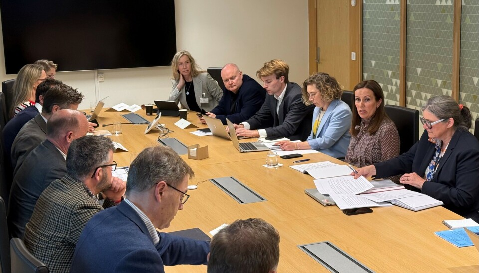 Fiskeri- og havministeren i et tidligere dialogmøte med maritim næring til.