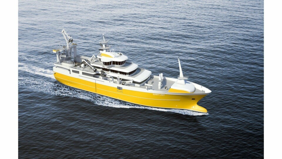 Covid-pandemien har gjort at 'Sunny Lady' leveres minst ett år etter opprinnelig avtalt tid. Illustrasjon Salt Ship Design