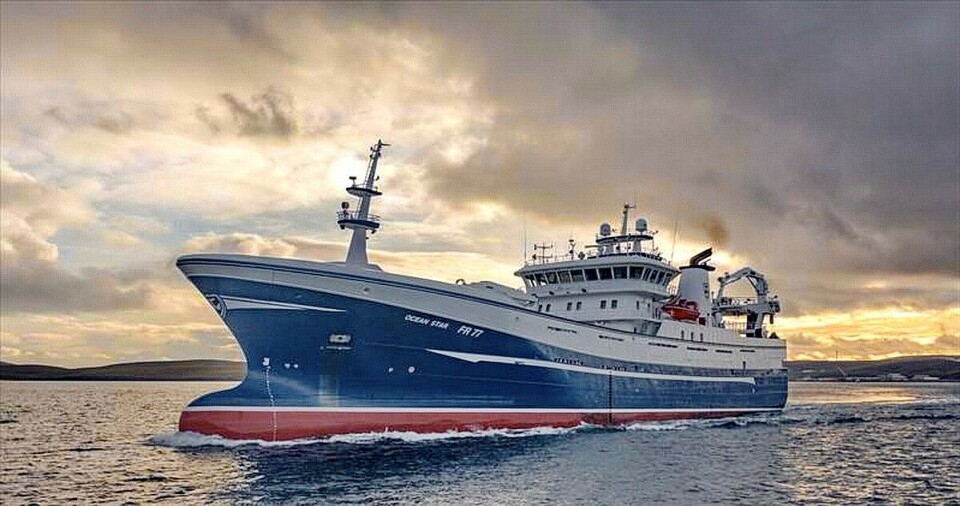 Den pelagiske tråleren 'Ocean Star' har levert makrell verdt over hundre millioner kroner til Pelagia Egersund Seafood. Foto Marine Traffic